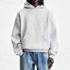 Custom Men's Hoodies Heavyweight Boxy Pullover Hoodies 380 Grams Fleece Oversize Drop Shoulder Streetwear Wholesale Men's Hoodie