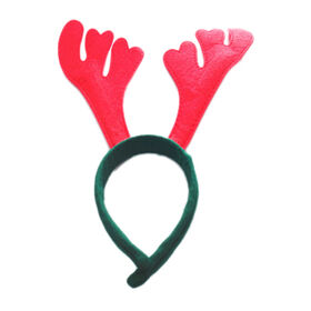 Vibrant Red Christmas Headband, Available in Various Sizes, Made of Plastic