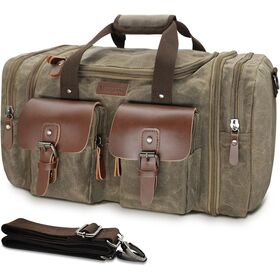 Factory Direct 50L Waxed Canvas Duffle Bag Waterproof Weekender Overnight Travel Bag Wholesale