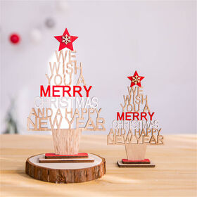 Handcraft small wooden miniature tabletop christmas ornament