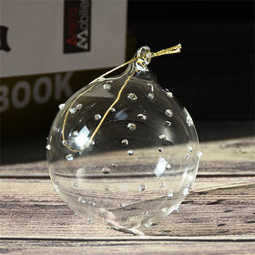 Transparent glass handmade hanging christmas ornament ball