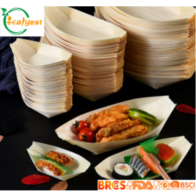 Portable Foldable Birch Wood Snack Trays BSCI Certified 6 Inch Eco Friendly Food Safe for Parties