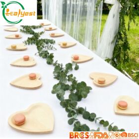 Eco Friendly Birch Wood Disposable Plates FSC Certified Biodegradable Party Snack Containers