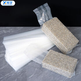 Clear Heavy Duty Heat Seal Rice Brick Vacuum Bag Flat Bottom Smell Proof Nylon Plastic Food Storage Bag For Grains beans flour