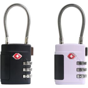 TSA Approved Zinc Alloy Combination Travel Lock with 3 Digit Secure Auto Locking Black White