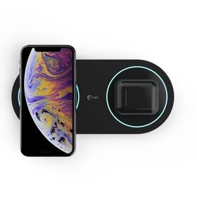 Custom logo smart desktop smartphone wireless charging 2 in 1 universal 15w fast portable dual wireless phone charger pad