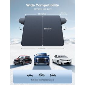 Heavy Duty 800D Oxford Fabric Windshield Cover 62x48 Inch Ultra Waterproof for Ice Snow Removal Magnetic Fit Securement