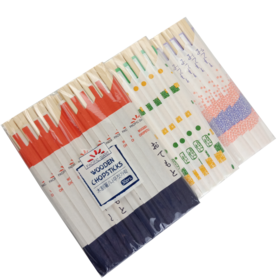 Single-use Disposable Poplar Wood Chopsticks 21mm 23cm Bulk Packing with Eco-friendly Paper Wrap Printed logo