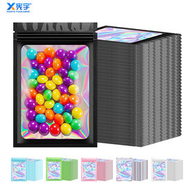 Factory Direct Multicolor Holographic Mylar Pouch Thickness PVC Moisture-Proof Aluminum Foil Bag With Clear Window For Gemstones