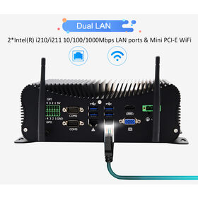 Mini-PC für den Industriegebrauch I5-10210U mit 6x DB9 COM/USB-Ports, Dual LAN, unterstützt Win11/Linux, energiesparend, SSD+HDD