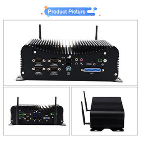 Lüfterloser Mini-PC Core i7, 2.5G Gigabit Ethernet Dual LAN, Geringer Stromverbrauch, mit HDD+SSD, Unterstützt Win11/Linux