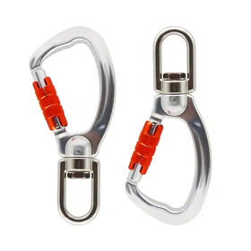 40kN Auto Locking Climbing Swivel Carabiner Aluminum Triple Lock Carabiner with Captive Eye