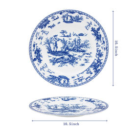 SMF Wholesale Factory Porcelain Charger Plate 12 Inch Dining Dish with Farm Design LFGB FDA Approved