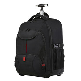 Stylish Cool Black Underseat women's Rolling Wheeled Travel Computer Bag for 17 Inch Laptop with Wheels