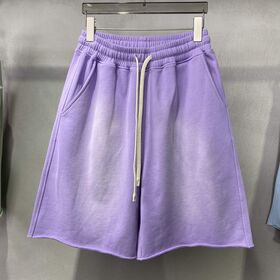 Shorts Vintage Lavage Acide pour Hommes, Shorts Unisexe Lisses Personnalisés en French Terry, Shorts Lourds en Coton pour Hommes