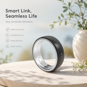 Smart AI Health Monitor Ring Stainless Steel with Sleep Tracking and Motor Vibration Bluetooth Connectivity SOS