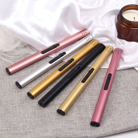 Adjustable Flame Long Neck Refillable Metal Butane Candle Lighter Torches