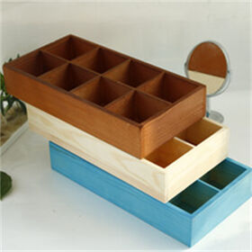 Creative plaid wooden storage boxes without lids
