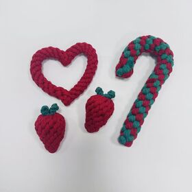 Eco-friendly Strawberry Dog Chew Toy Durable Rope BSCI Approved for Small Medium Dogs Interactive Play Indoor