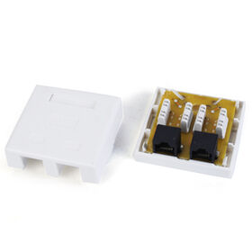 White Cat6 RJ45 Surface Jack 2 Ports