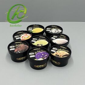 Eco Friendly Custom Printing Gelato Ice Cream Paper Tubs Cup With Paper Lid and Spoon for Frozen Yogurt and Ice Cream
