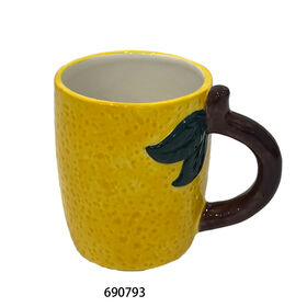 Custom Lemon White Porcelain European Style Coffee Mug with Painted Fruit Design Business Gifts Export-Grade Quality