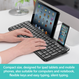 Wireless Bluetooth Keyboard with Slot for ipad 2.4g/BT 3.0 ,Office keyboard and mouse combo,OEM and ODM factory,High back