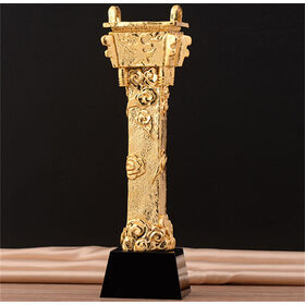 Hot sell resin trophy with custom design logo Resin crafts trophy