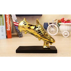Hot selling unique design shoe shape gold plated resin football trophies