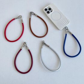 PU Braided Short Hand Strap Mobile Phone Purse Lanyards