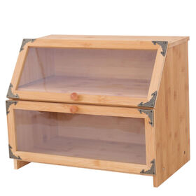 Wholesale Customized Multifunctional large capacity storage wood bread box