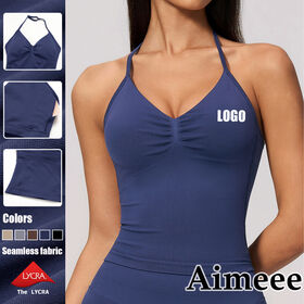 Seamless Activewear Crop Backless Workout Tank Yoga Top for Women
