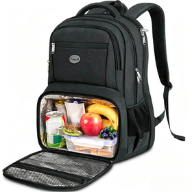 17" Laptop Backpack with Insulated Lunch Compartment 18.1" TSA-Friendly, Anti-Theft,Water-Resistant,10-Can Cooler for Work Travel