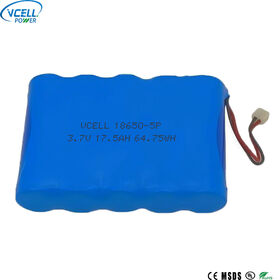 Flat-Profile Design 3.7V 17.5AH 18650 Lithium-Ion Battery For ECG Machines Bluetooth Speakers Stage Lighting