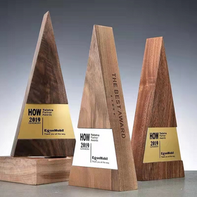 Professional Custom Crystal Wooden Trophy Souvenir Recognition Award Piece