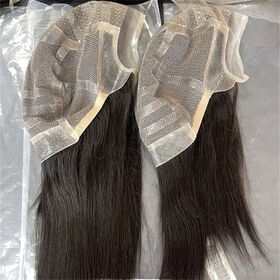 Virgin Straight Silicone Human Hair Wig Medical Full Lace Hairpiece