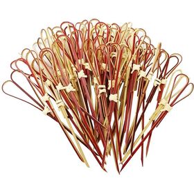 Eco Friendly Bamboo Cocktail Skewer Knot Style Disposable Party Supplies