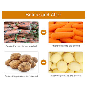 Industrial Vegetable Sweet Potato Peeler Automatic Brush Washing Production Line