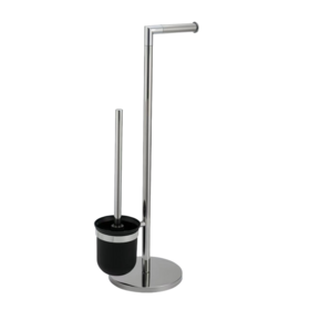 Stainless Steel Toilet Brush Stand Integrated Paper Roll Holder Bathroom