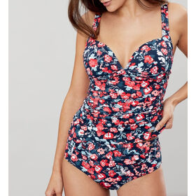 Custom Women Tankini Top, Recycled Fabric Twisted Front Molded Cup Swim Top