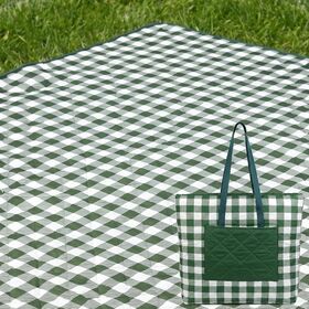 Waterproof Oxford Polyester Picnic Blanket 80x80 Inch Foldable into Large Tote Bag for 6-8 Adults Outdoor Camping Travel