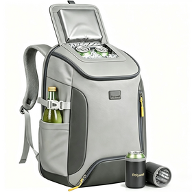 Cooler Backpack with 12-Hour Insulation Holds 30 Cans, Leakproof, Fits 17" Laptop, Anti-Theft, Travel Ready