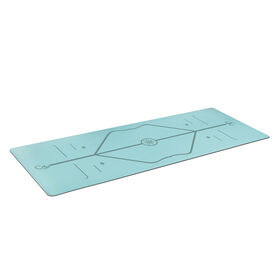 Factory wholesale PU rubber yoga mat with body lines anti-skid fitness mat
