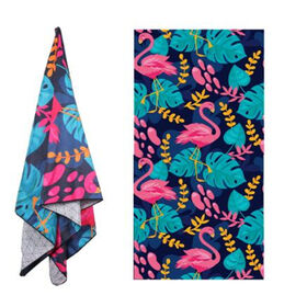 High-quality suede recycled microfiber beach towels with quick-dry feature.