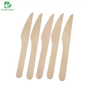 Compostable 160mm Birch Wood Disposable Cutlery Set with Polished and Smooth Finish for Events and Parties