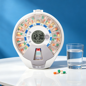 MD15 Automatic Bluetooth Smart Pill Dispenser with Individual Pill Cup, Timing Dosing, Secure Lock for Elder Medicine Management