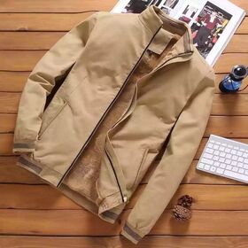 Men's Casual Fleece Jacket with Stand Collar