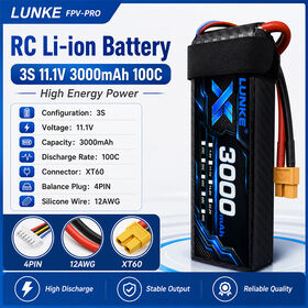 Wholesale 3S 11.1V 3000mAh 100C High Discharge LiPo Battery Pack with XT60 Connector for FPV Drone RC Aircraft