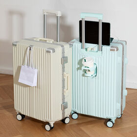 Aluminum Frame Smart Travel Suitcase with Cup Holder
