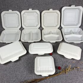 Biodegradable Cornstarch Three Compartment Takeaway Food Container